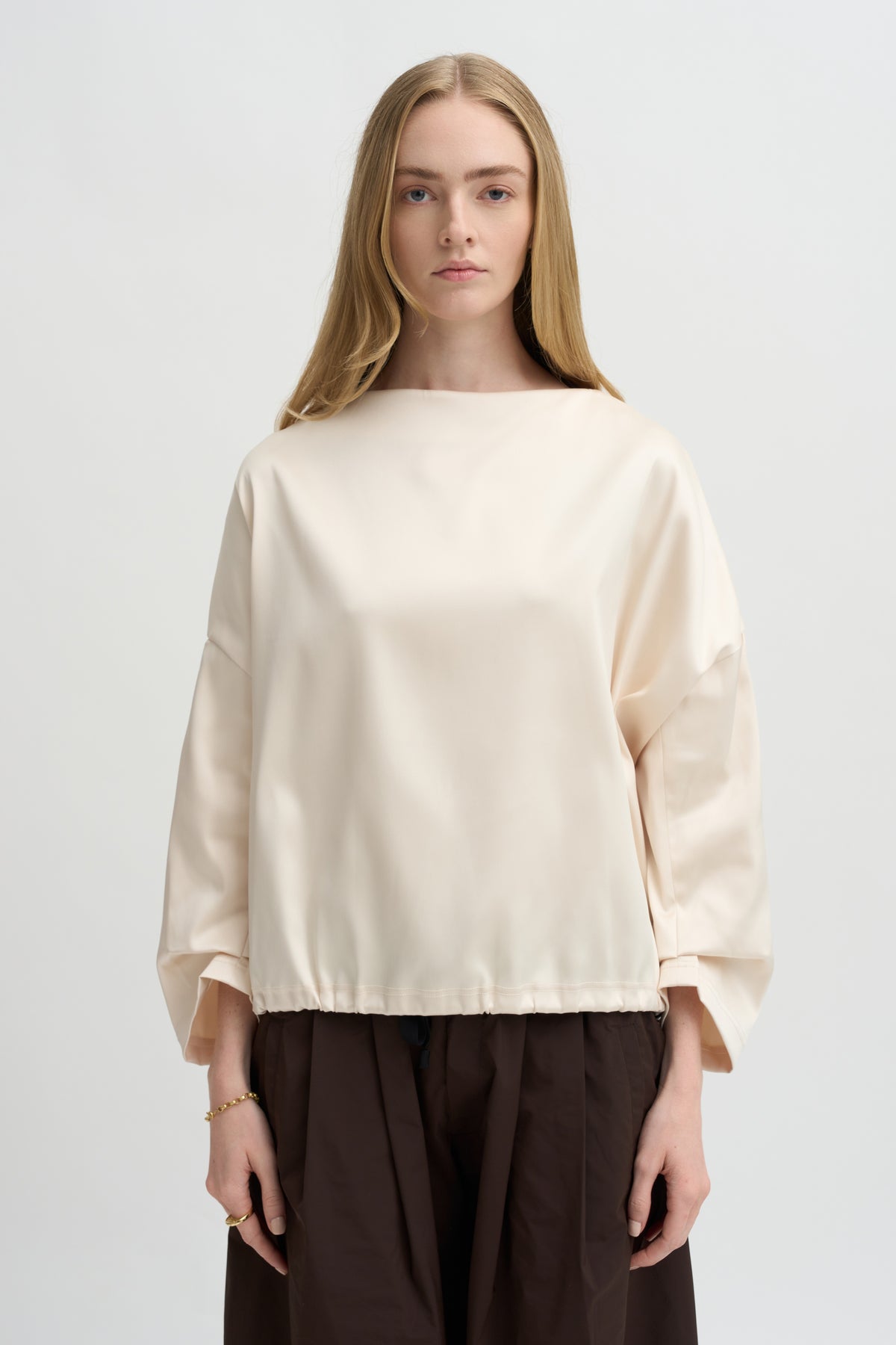 Ophelia Boat Neck Top, Vanilla