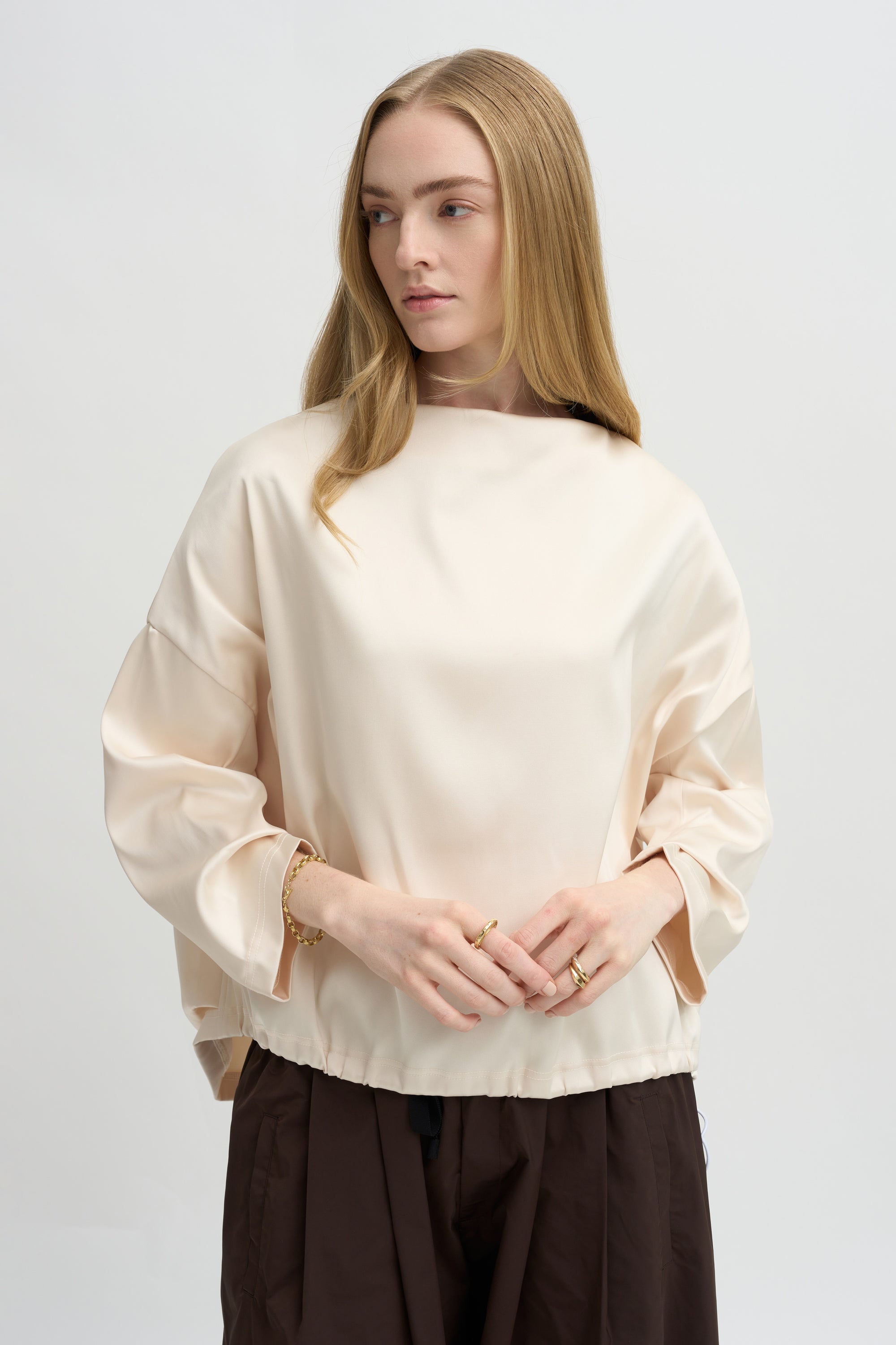 Ophelia Boat Neck Top, Vanilla