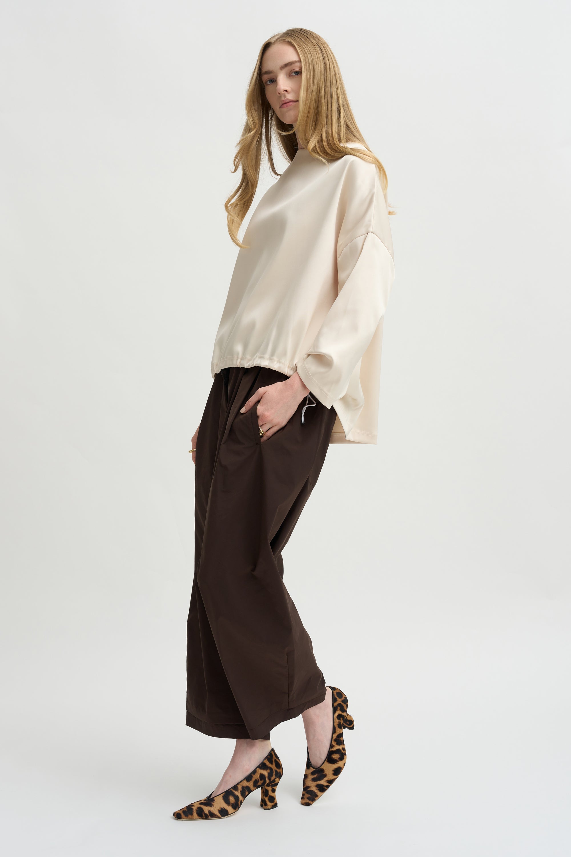 Ophelia Boat Neck Top, Vanilla