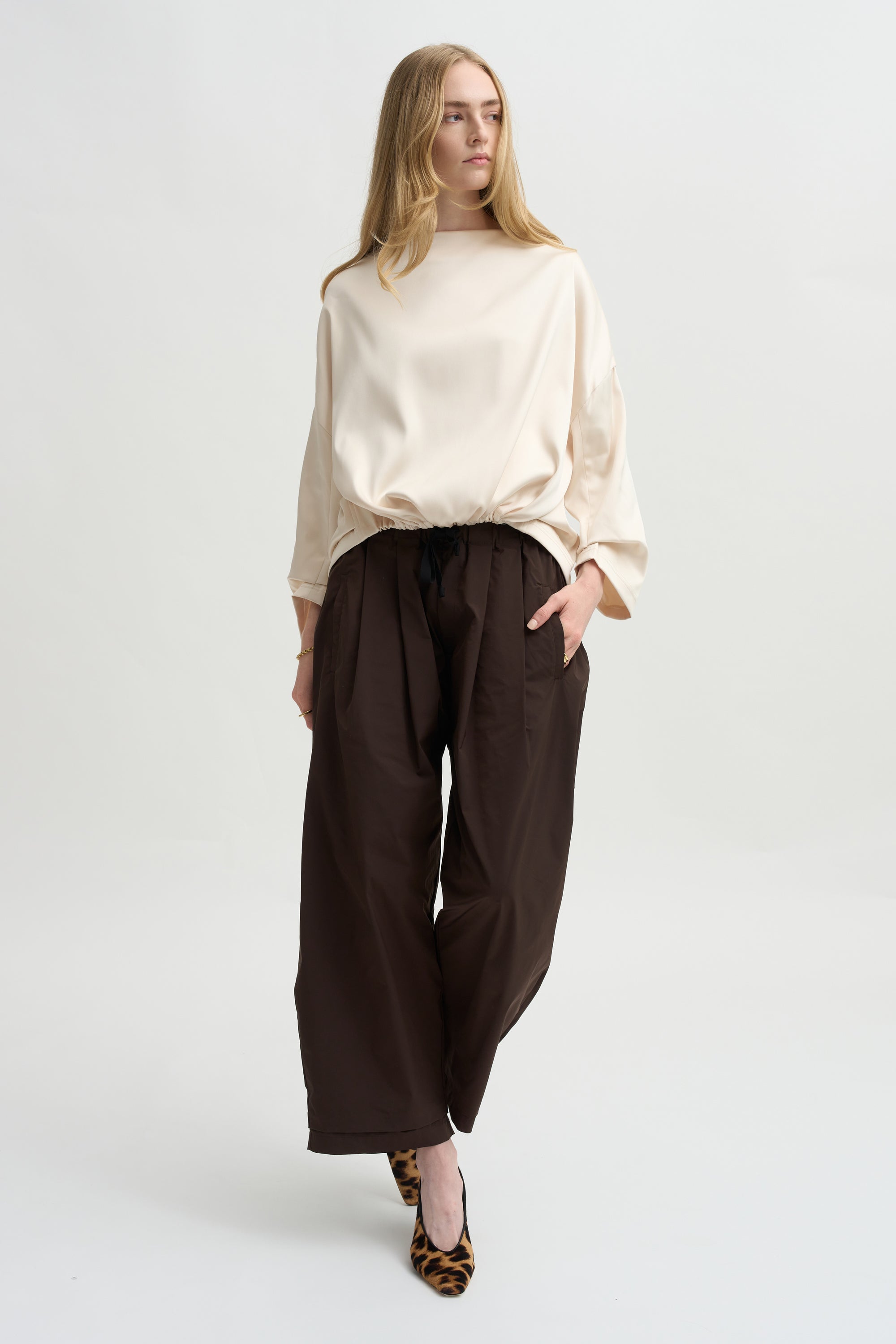 Ophelia Boat Neck Top, Vanilla