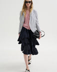 Stripe Blazer, White & Navy