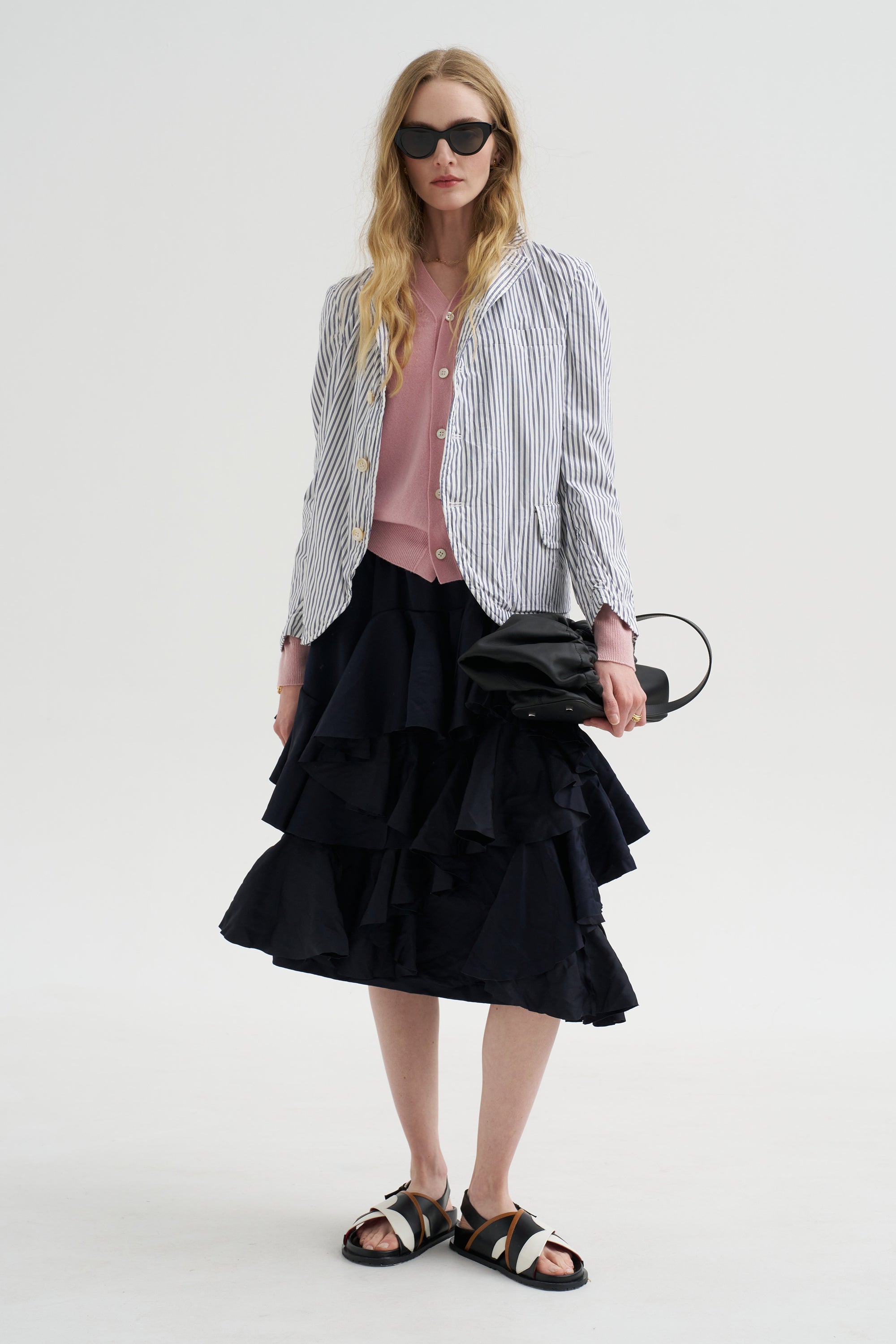 Stripe Blazer, White &amp; Navy