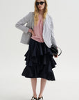 Stripe Blazer, White & Navy