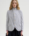 Stripe Blazer, White & Navy