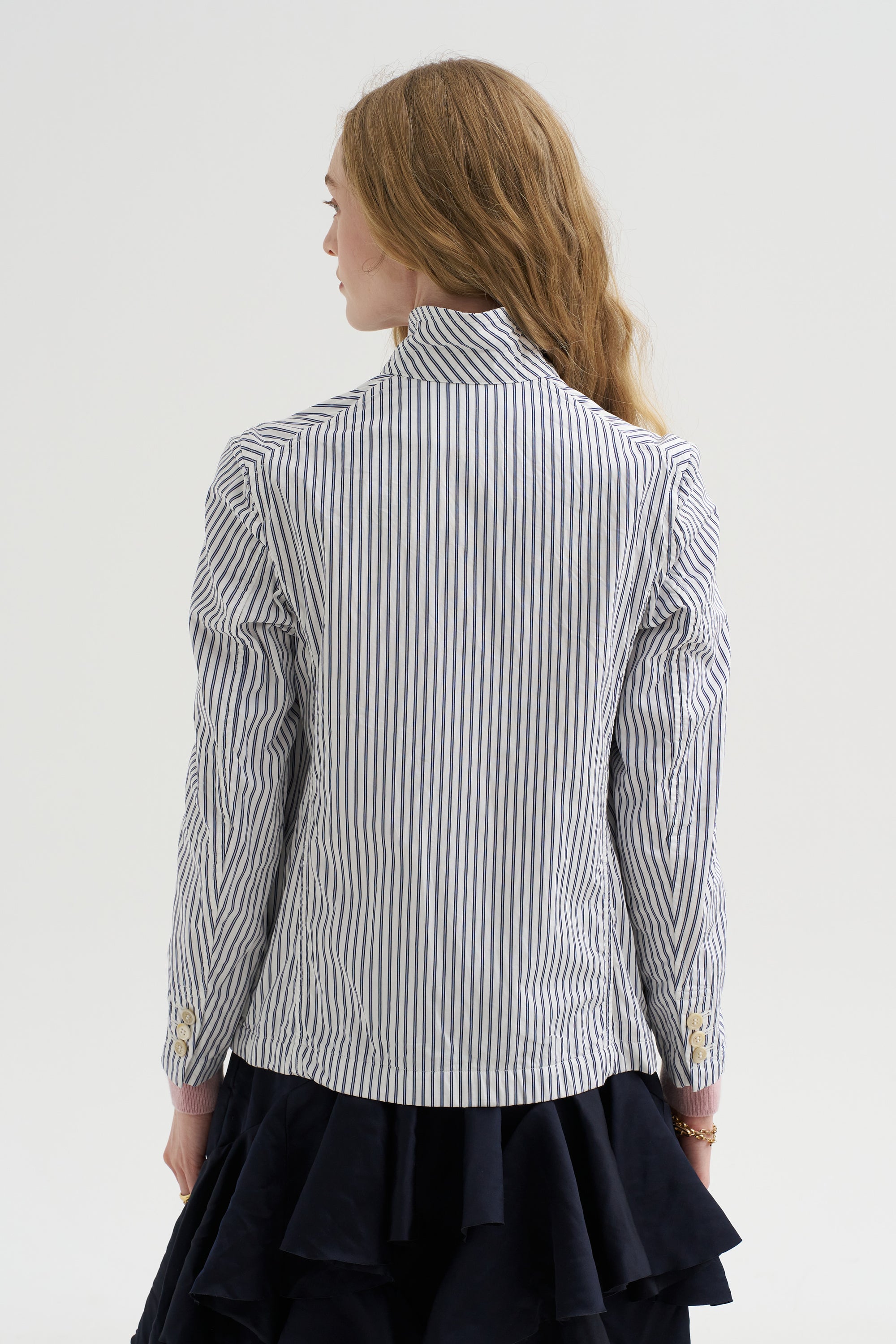 Stripe Blazer, White &amp; Navy