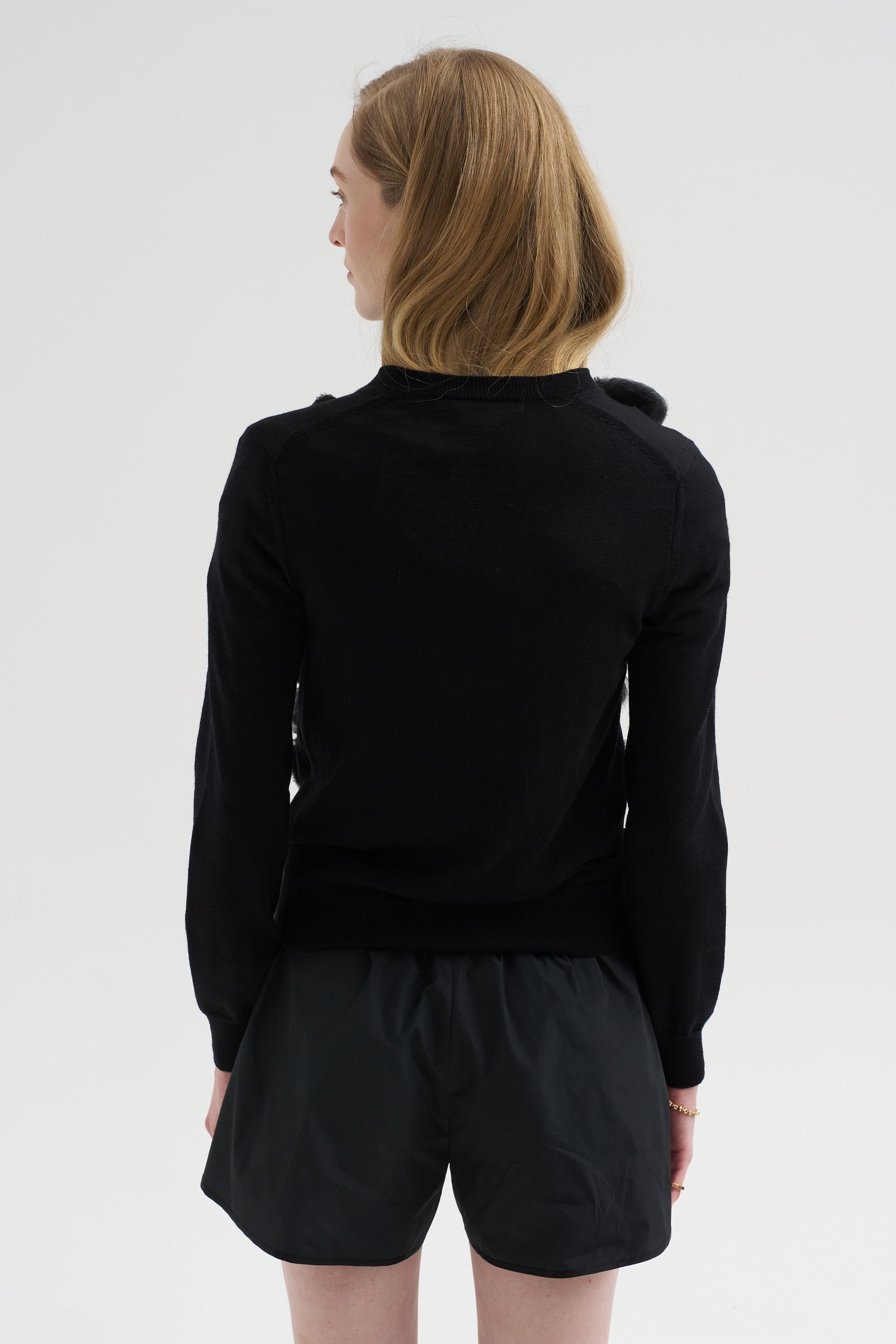 Rosette Cardigan, Black