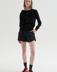Rosette Cardigan, Black