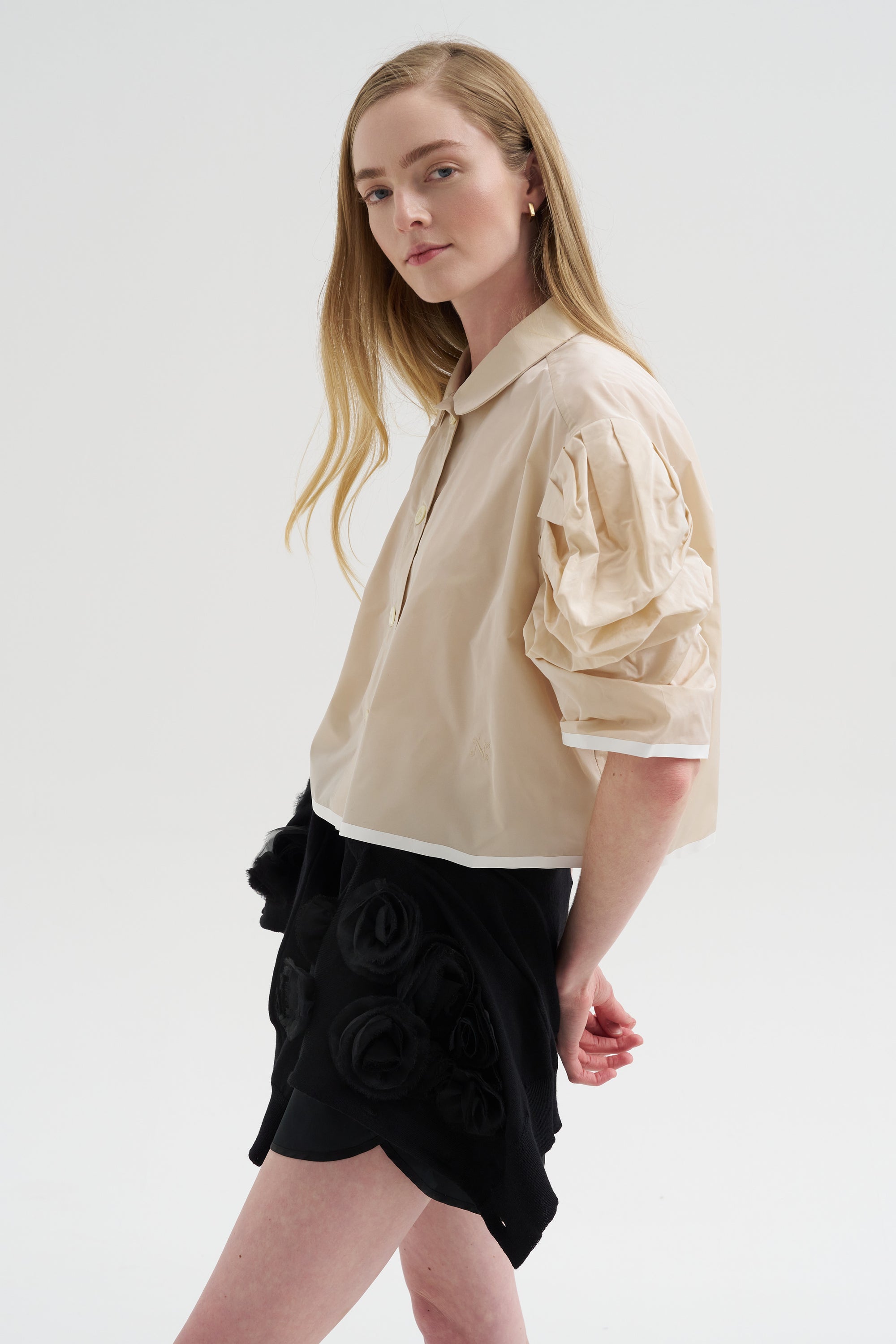 Rosette Cardigan, Black
