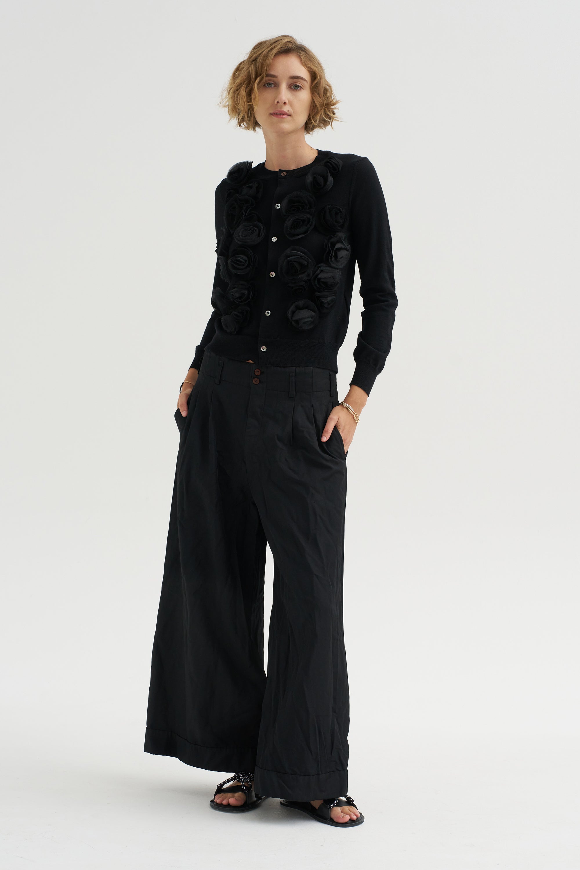Wide-Leg Pants, Black