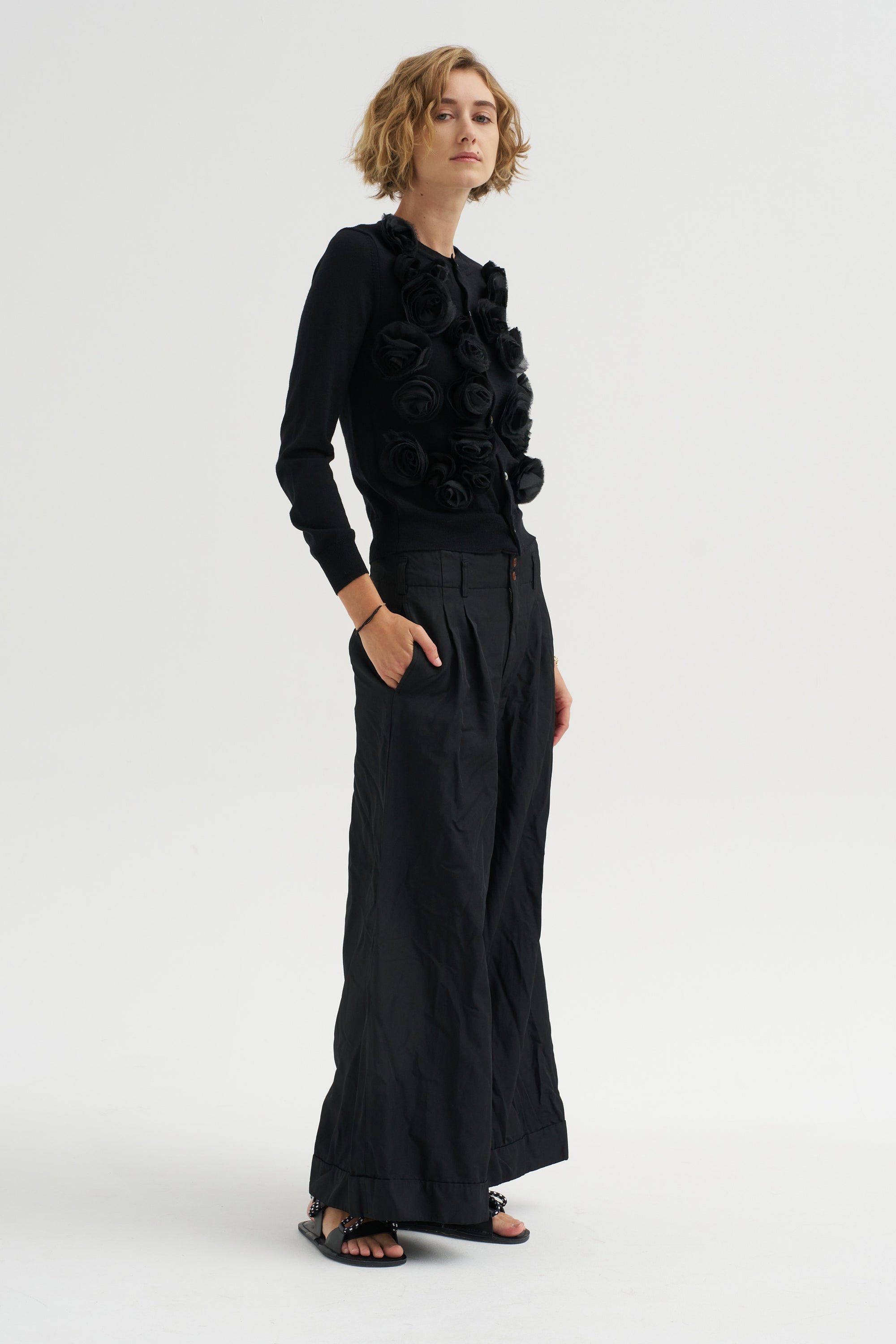 Wide-Leg Pants, Black