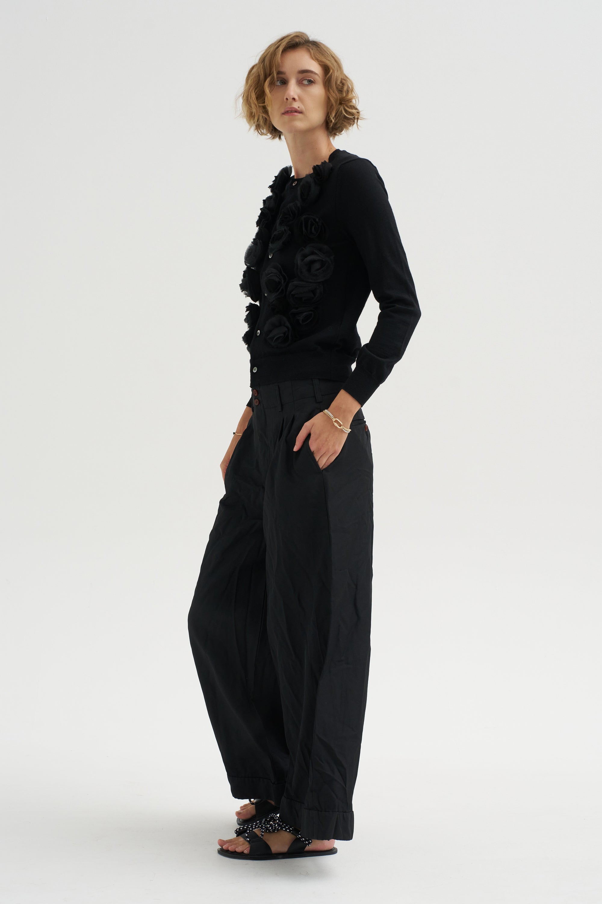 Wide-Leg Pants, Black