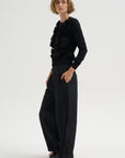 Wide-Leg Pants, Black