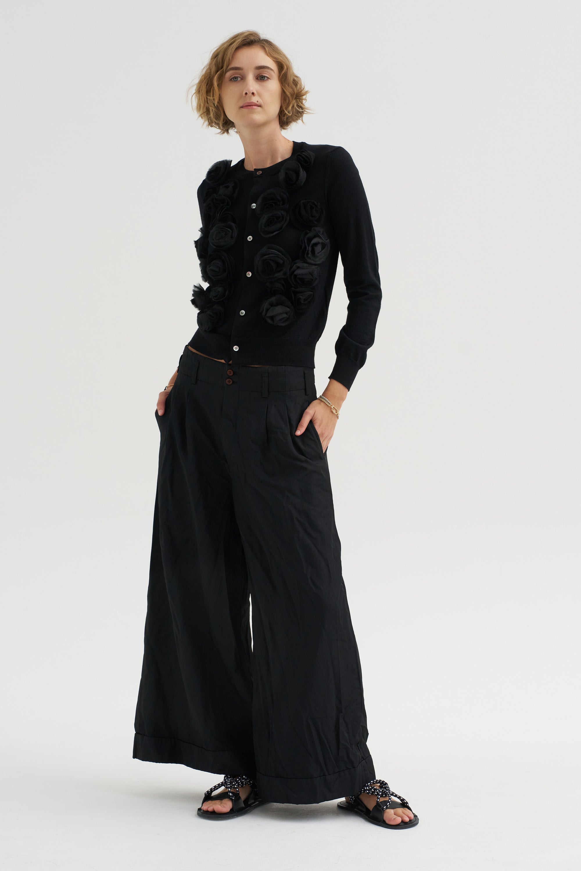 Wide-Leg Pants, Black