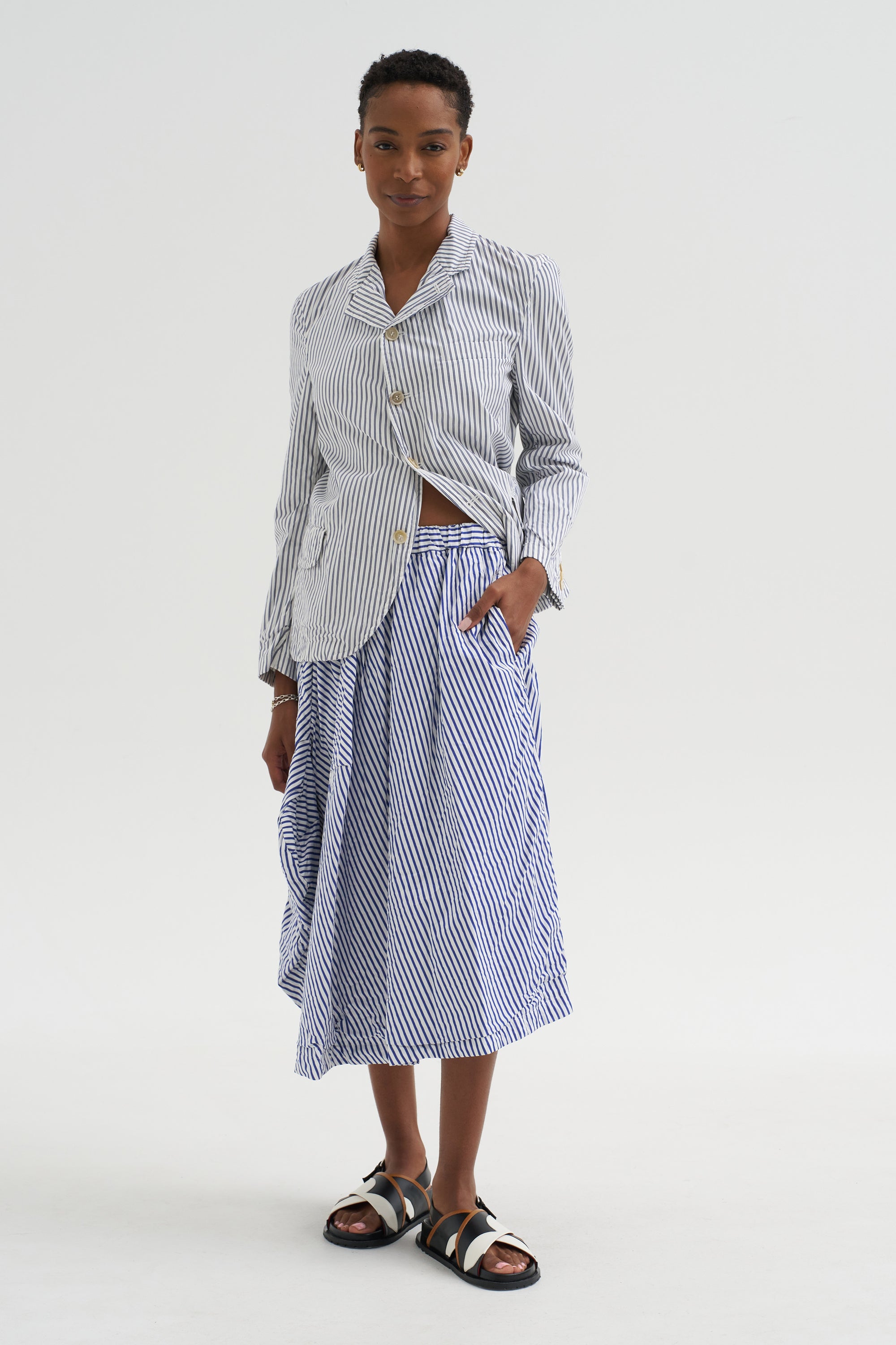Stripe Skirt, White &amp; Blue