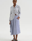Stripe Skirt, White & Blue