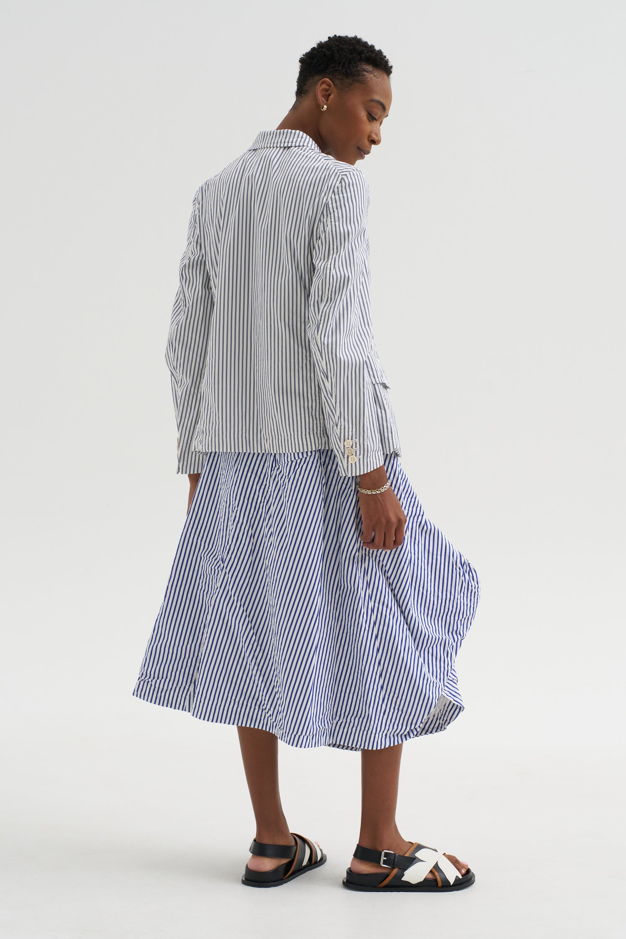 Stripe Skirt, White &amp; Blue