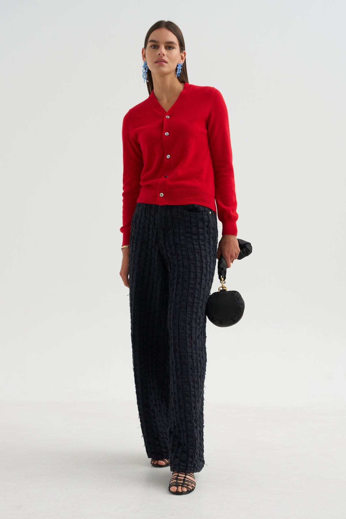 V-Neck Top, Red