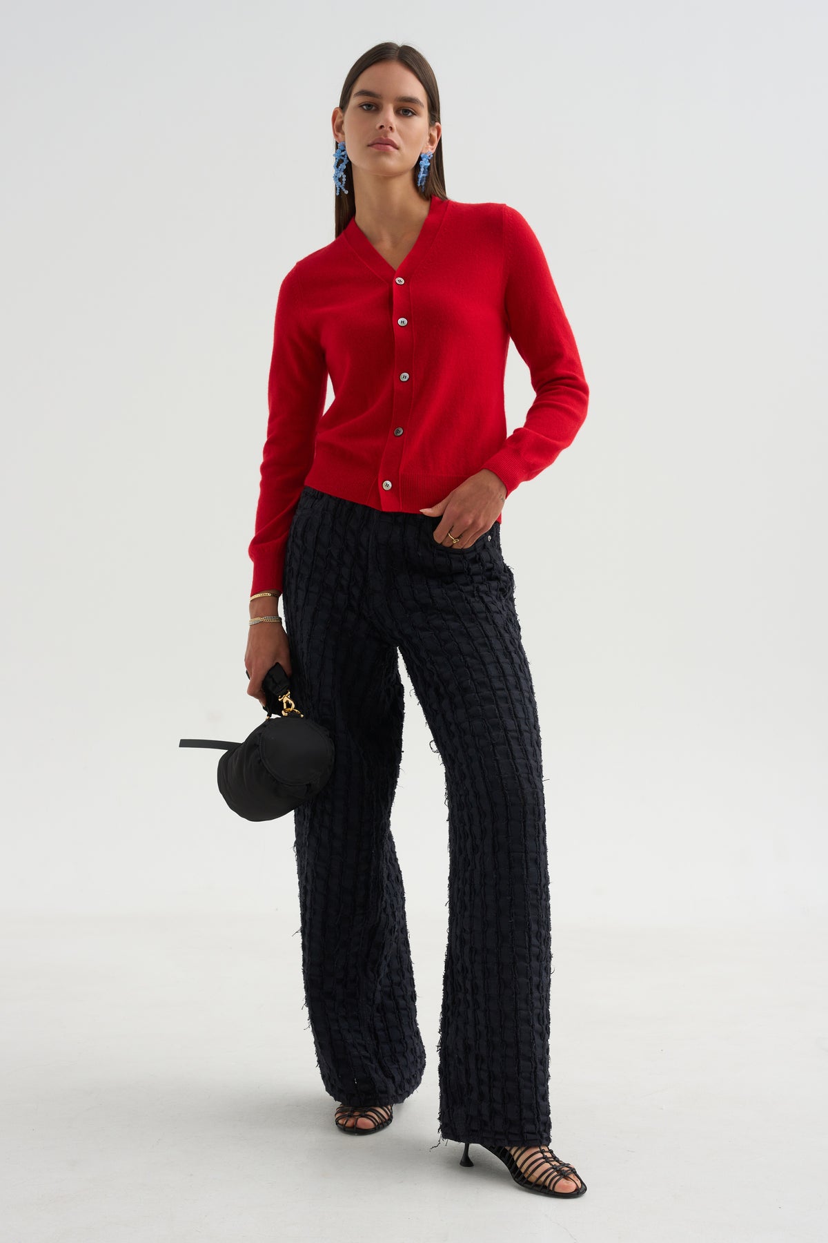 V-Neck Top, Red