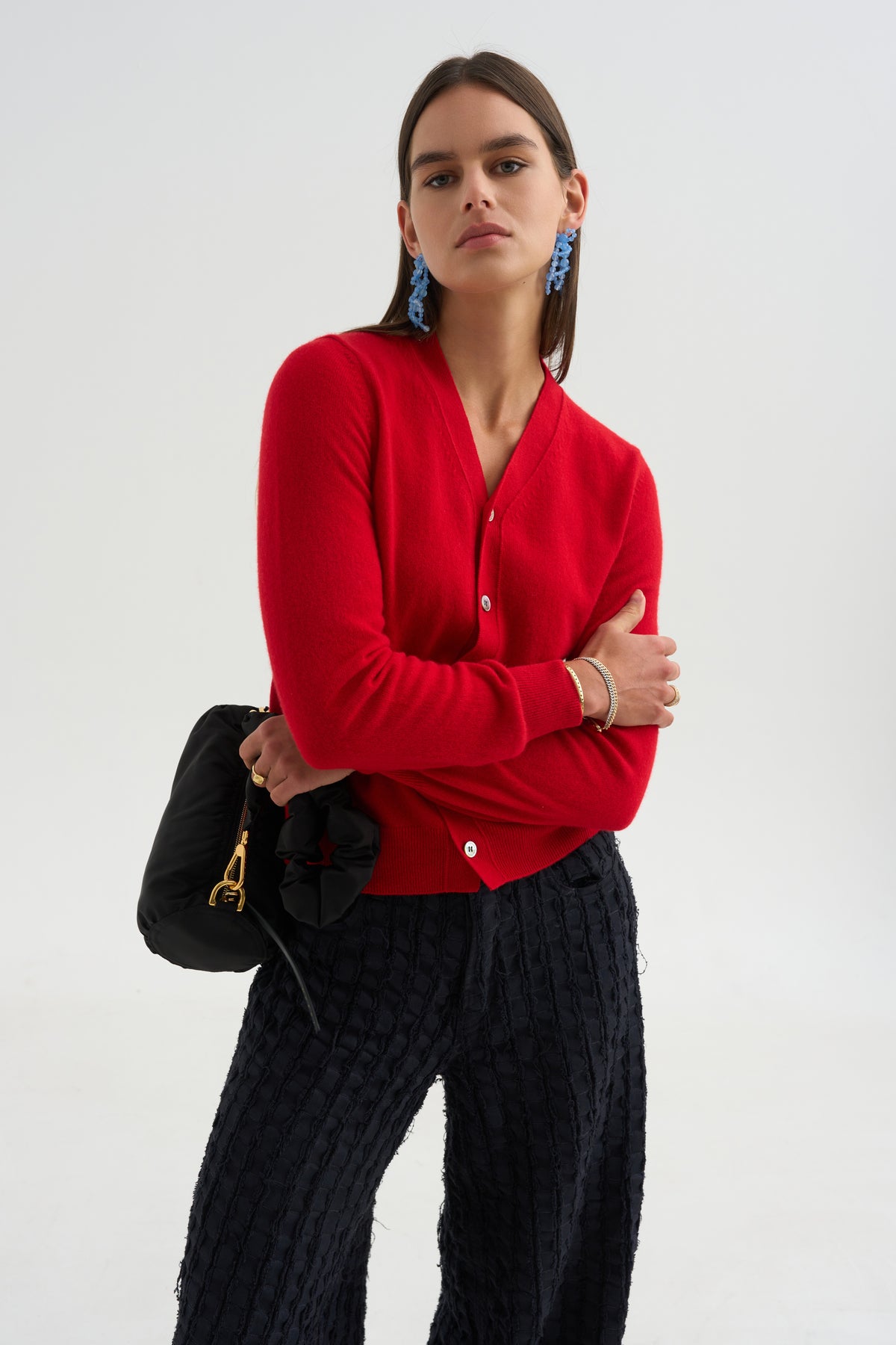 V-Neck Top, Red