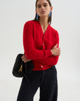 V-Neck Top, Red