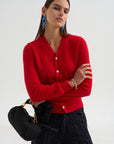 V-Neck Top, Red