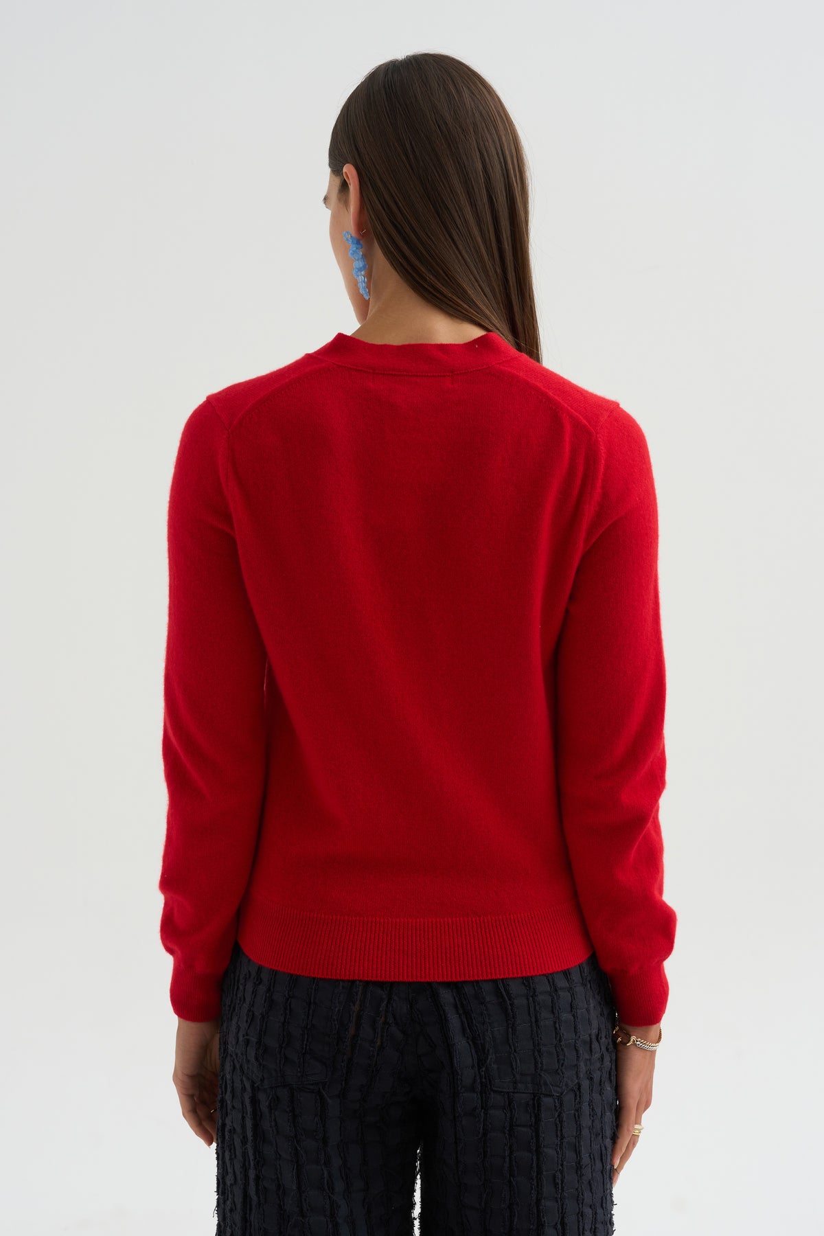 V-Neck Top, Red