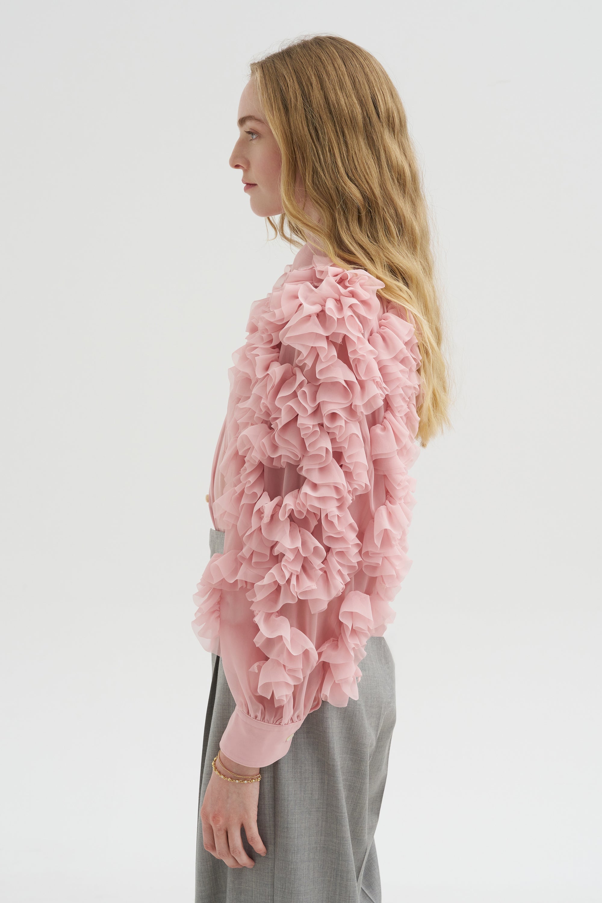 Ruffle Blouse, Pink