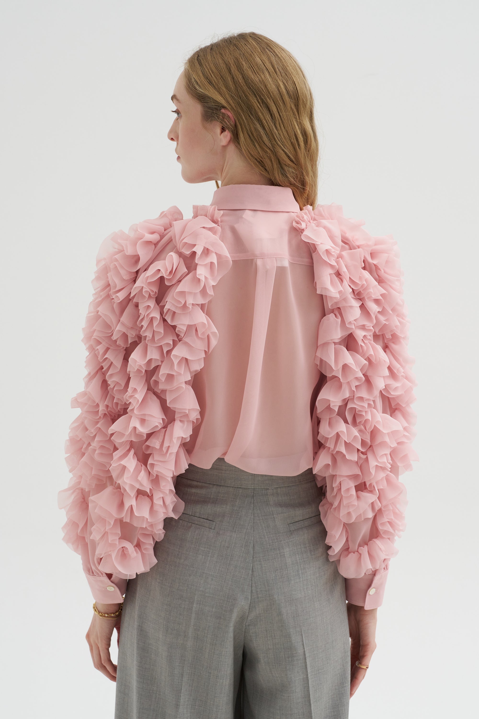 Ruffle Blouse, Pink