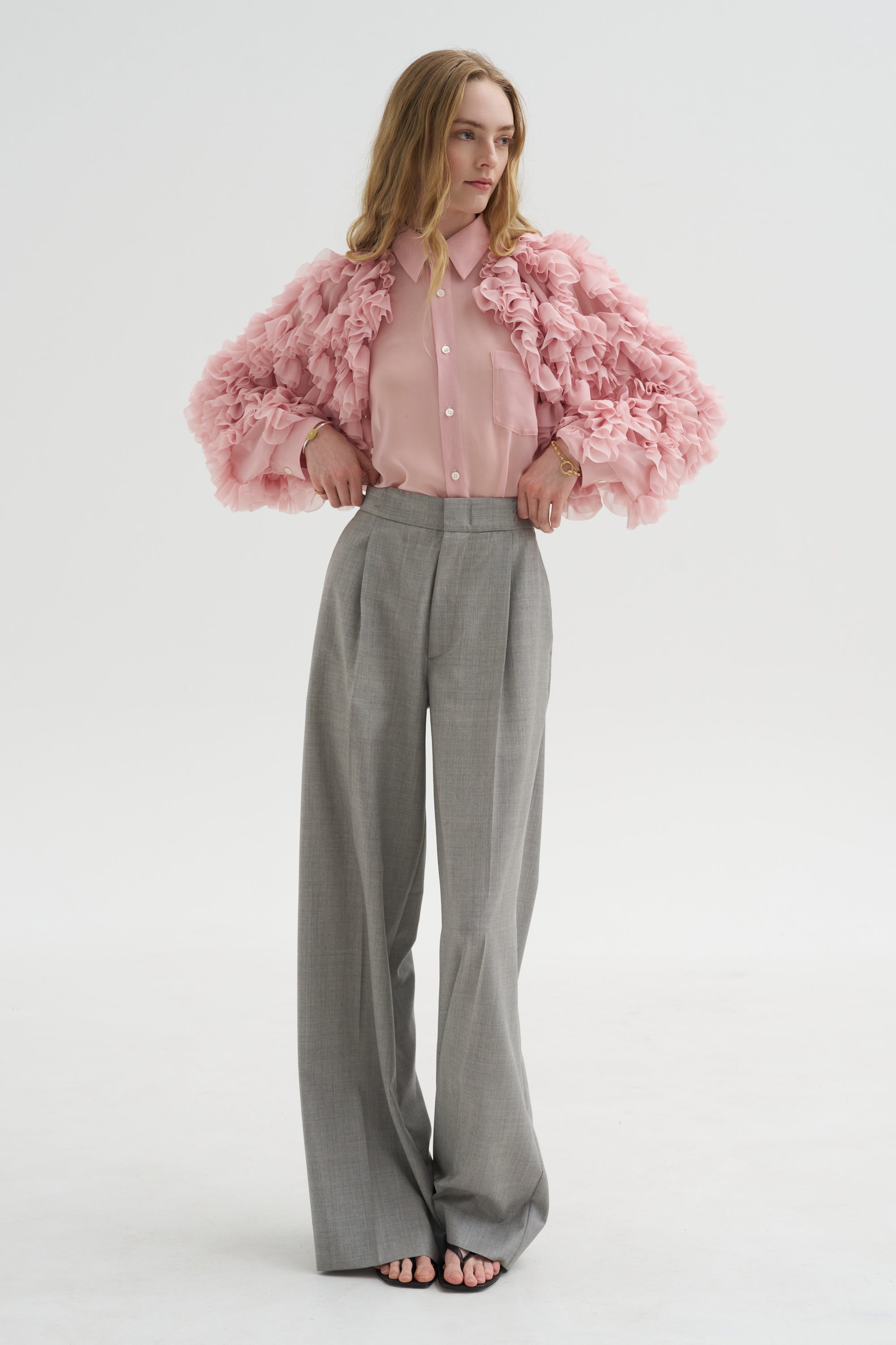 Ruffle Blouse, Pink