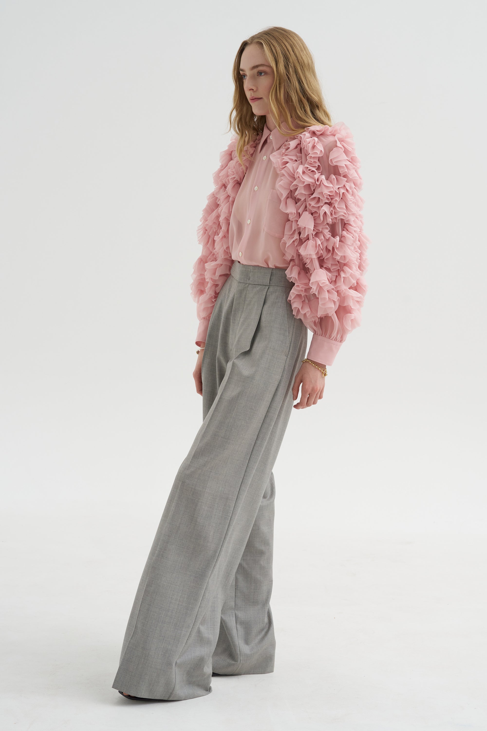 Ruffle Blouse, Pink