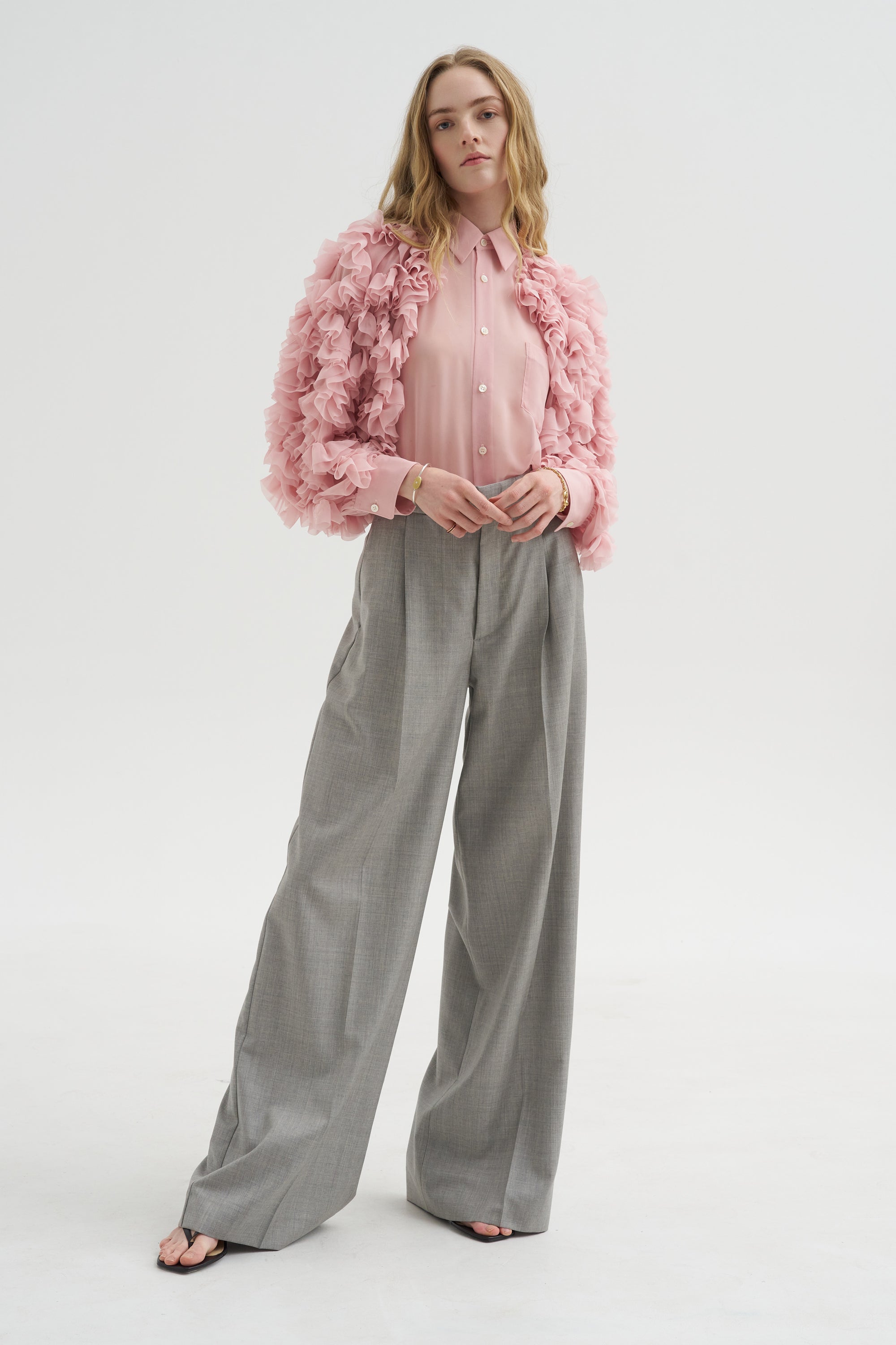 Ruffle Blouse, Pink