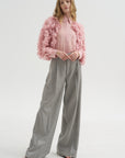 Ruffle Blouse, Pink