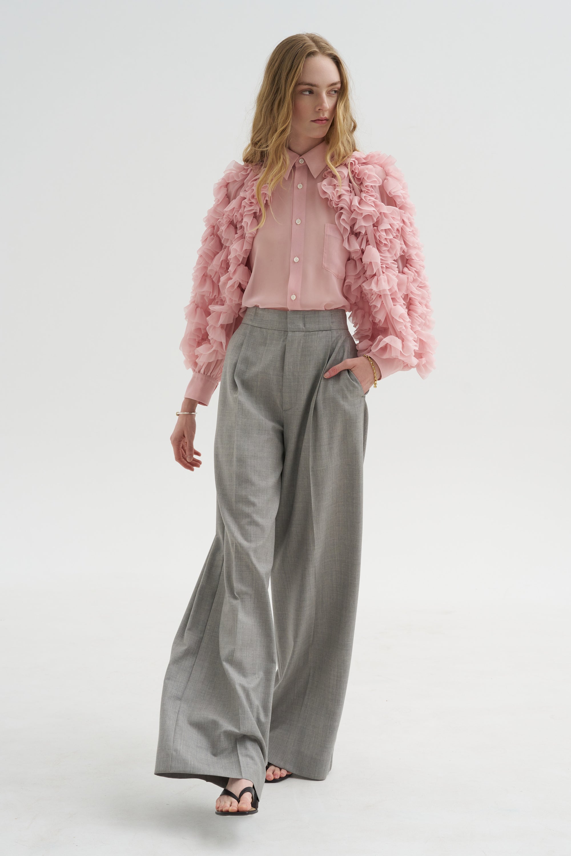 Ruffle Blouse, Pink