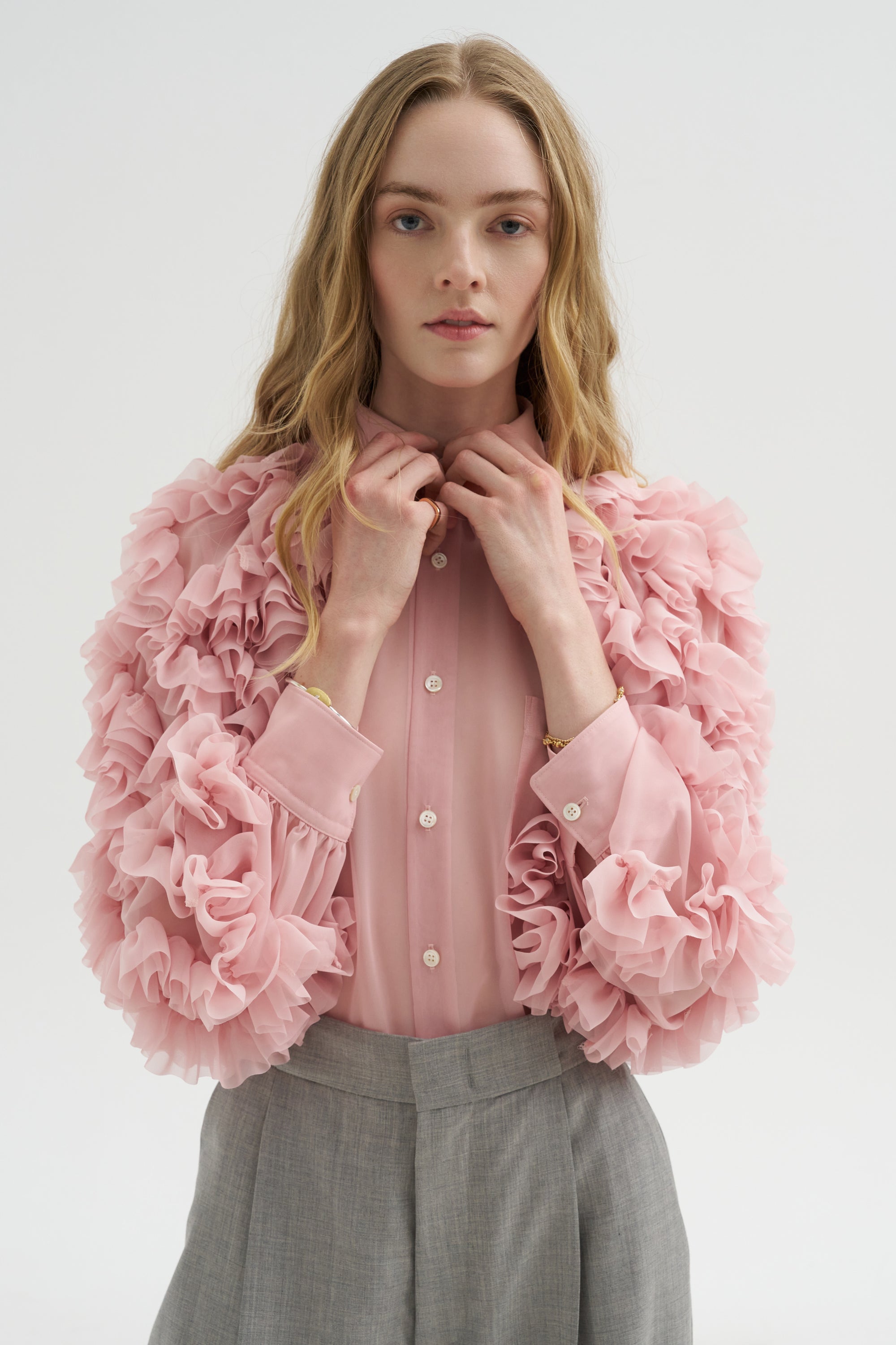 Ruffle Blouse, Pink
