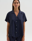 Notched Collar Shirt, Midnight