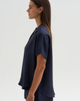 Notched Collar Shirt, Midnight