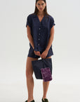 Notched Collar Shirt, Midnight