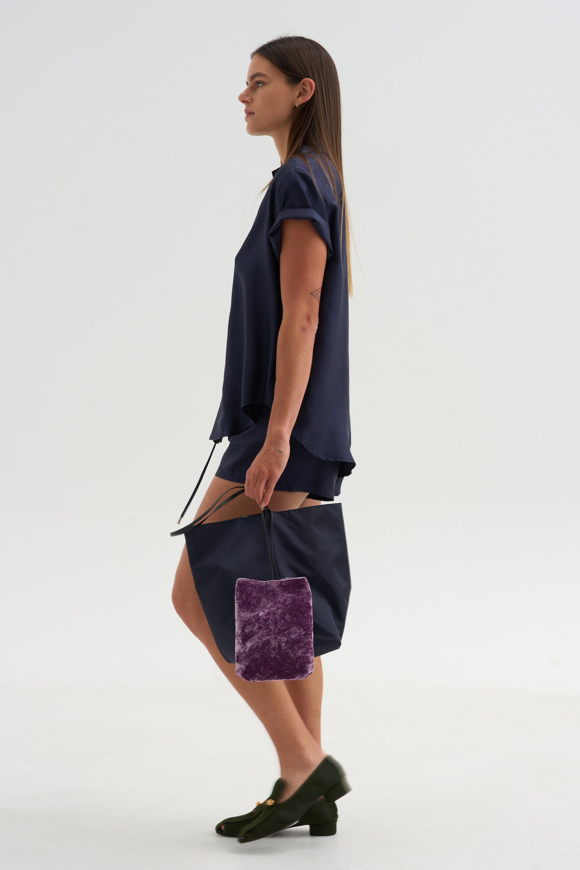 Notched Collar Shirt, Midnight