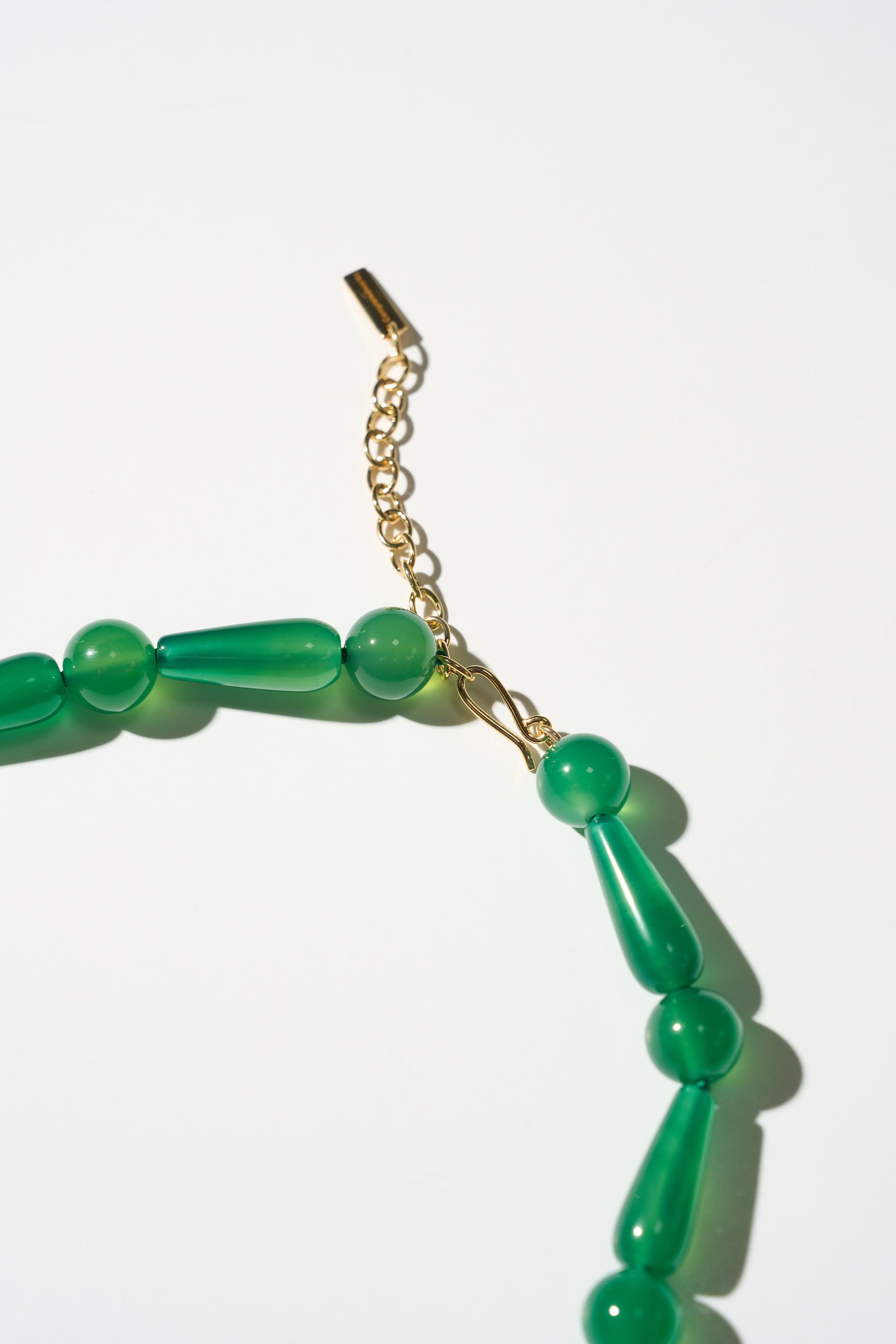 The Depths Of Time Necklace, Green Chalcedony