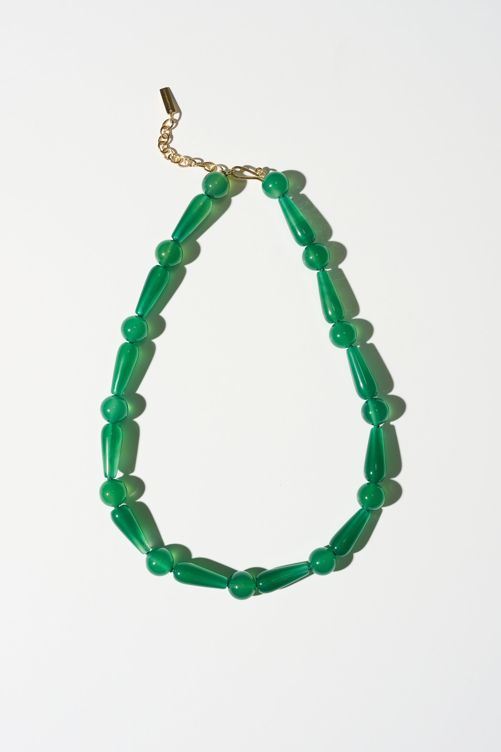 The Depths Of Time Necklace, Green Chalcedony