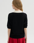 Organic Cotton Colorblock Polo, Black