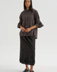 Tailored Embellished Skirt, Black