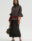 Tailored Embellished Skirt, Black