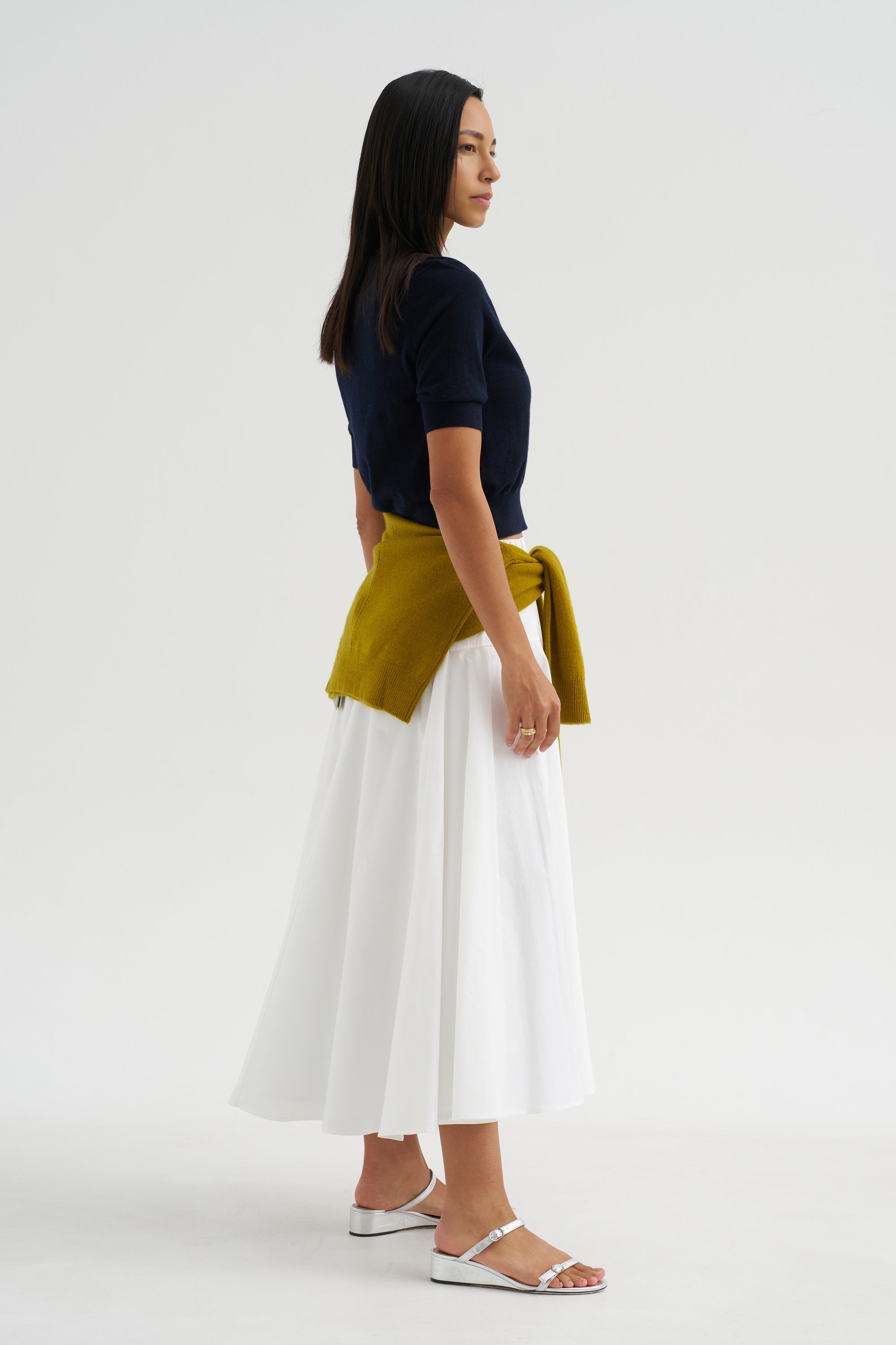 Cotton Voluminous Skirt, White
