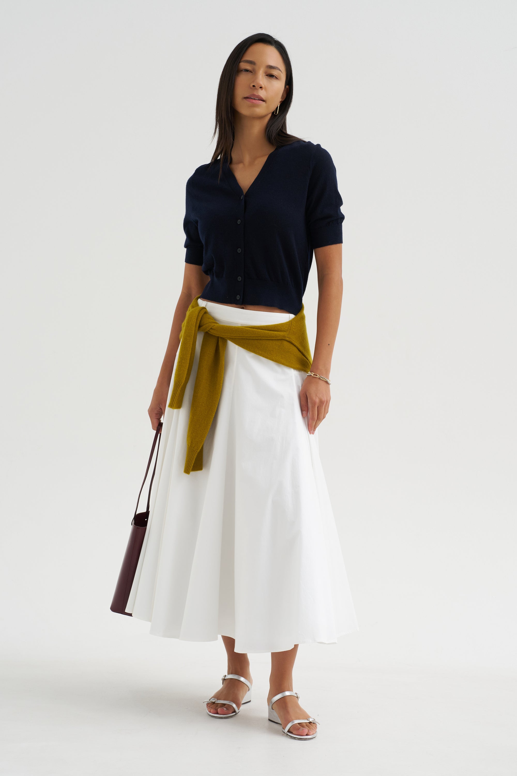 Cotton Voluminous Skirt, White