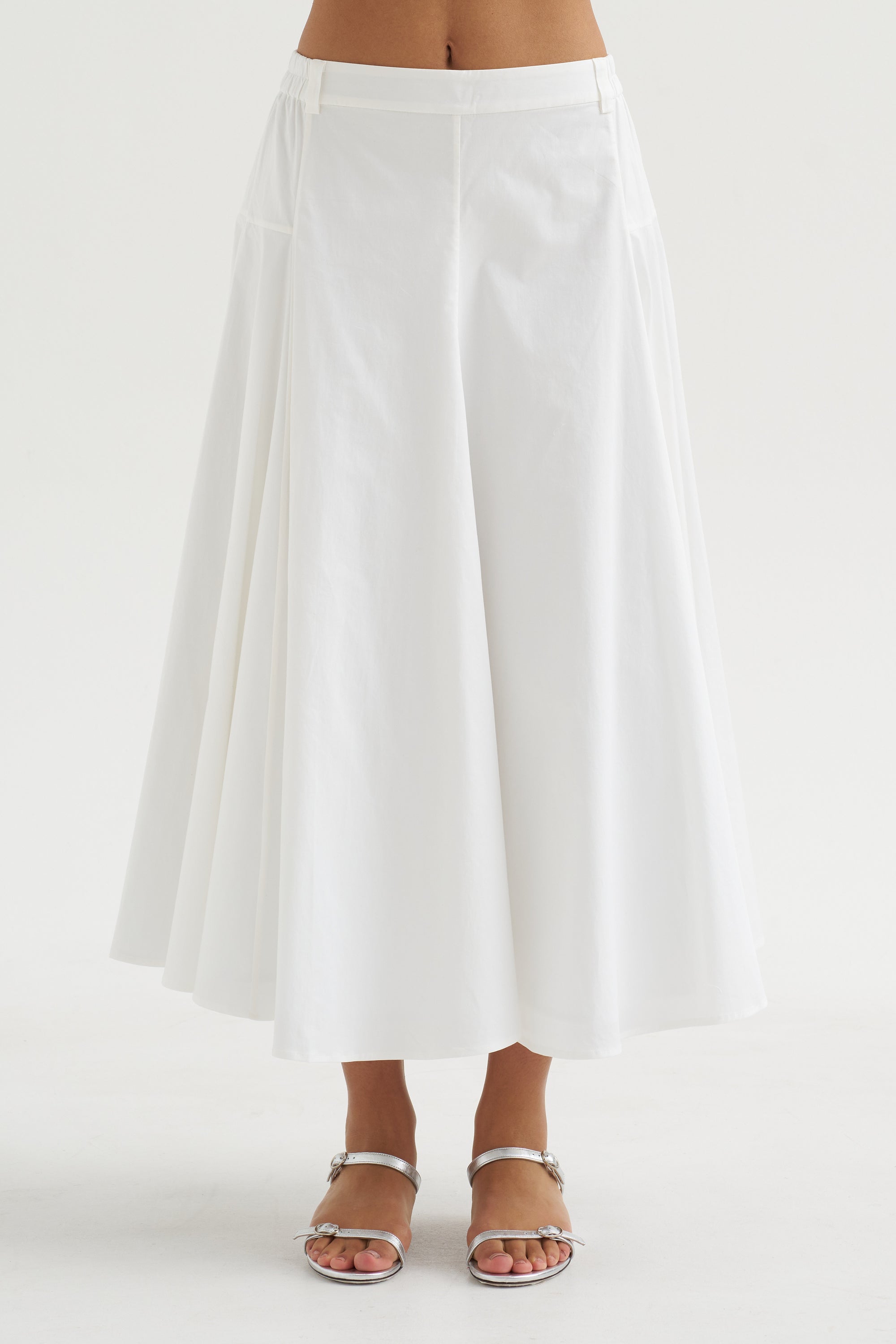 Cotton Voluminous Skirt, White