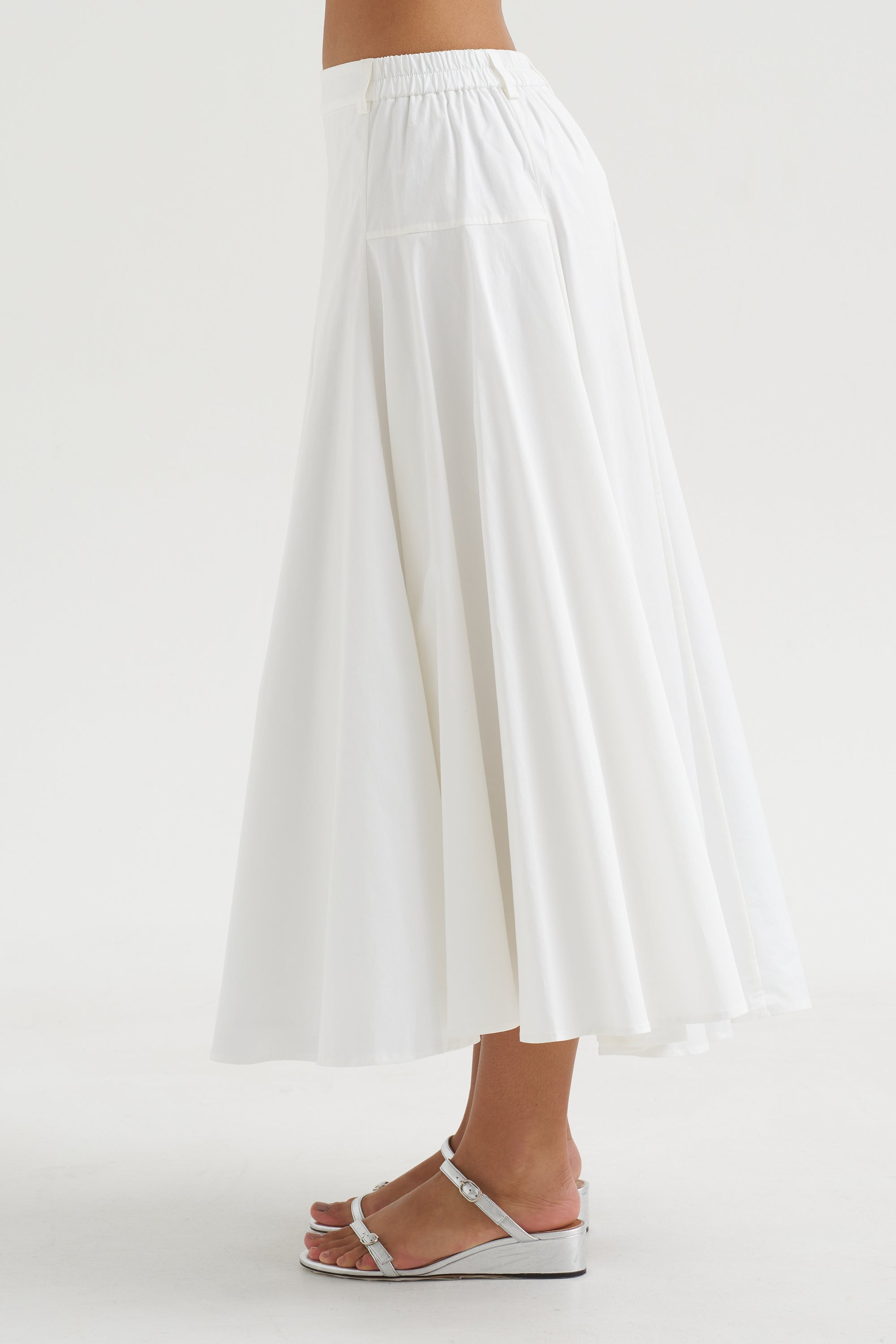 Cotton Voluminous Skirt, White