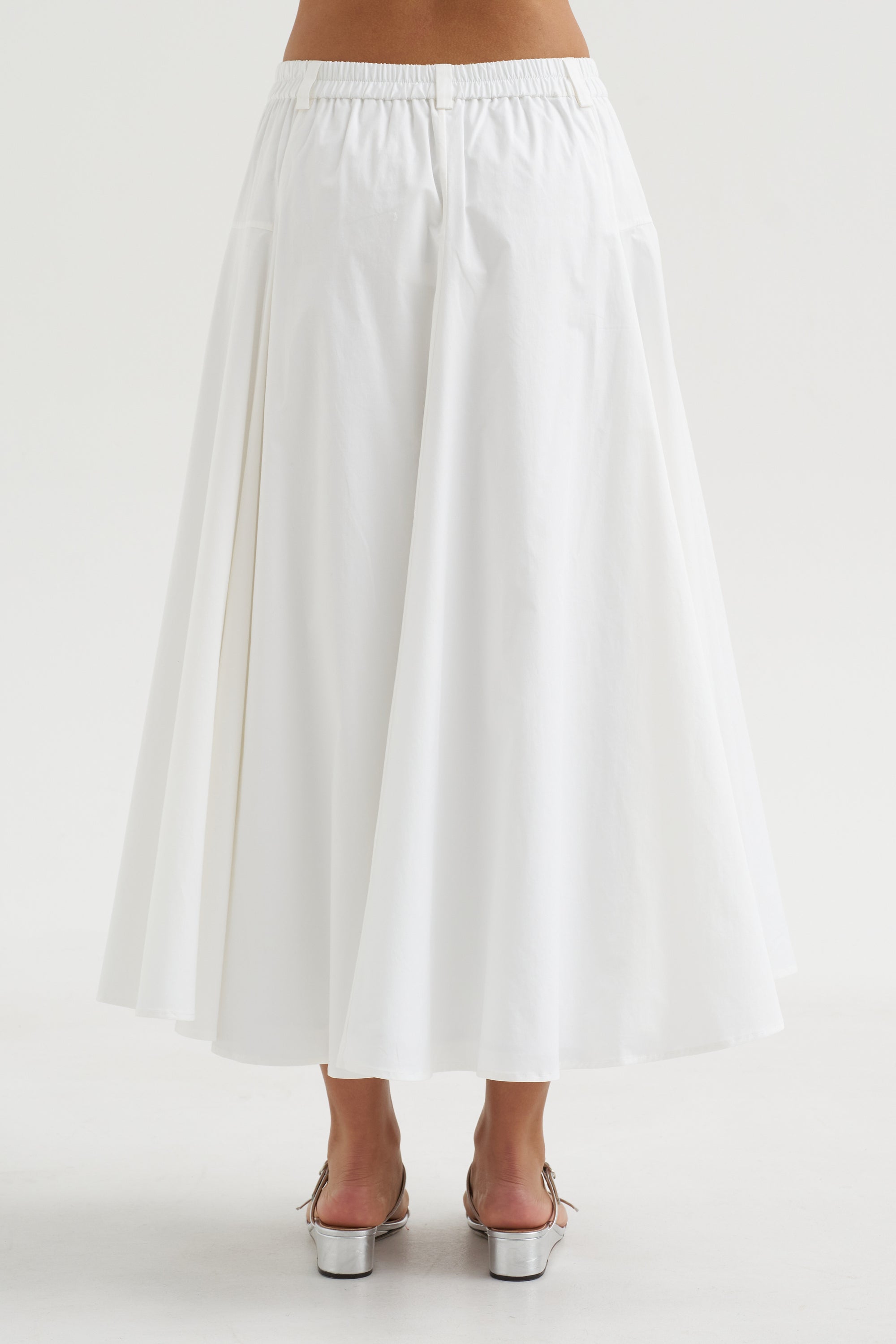 Cotton Voluminous Skirt, White