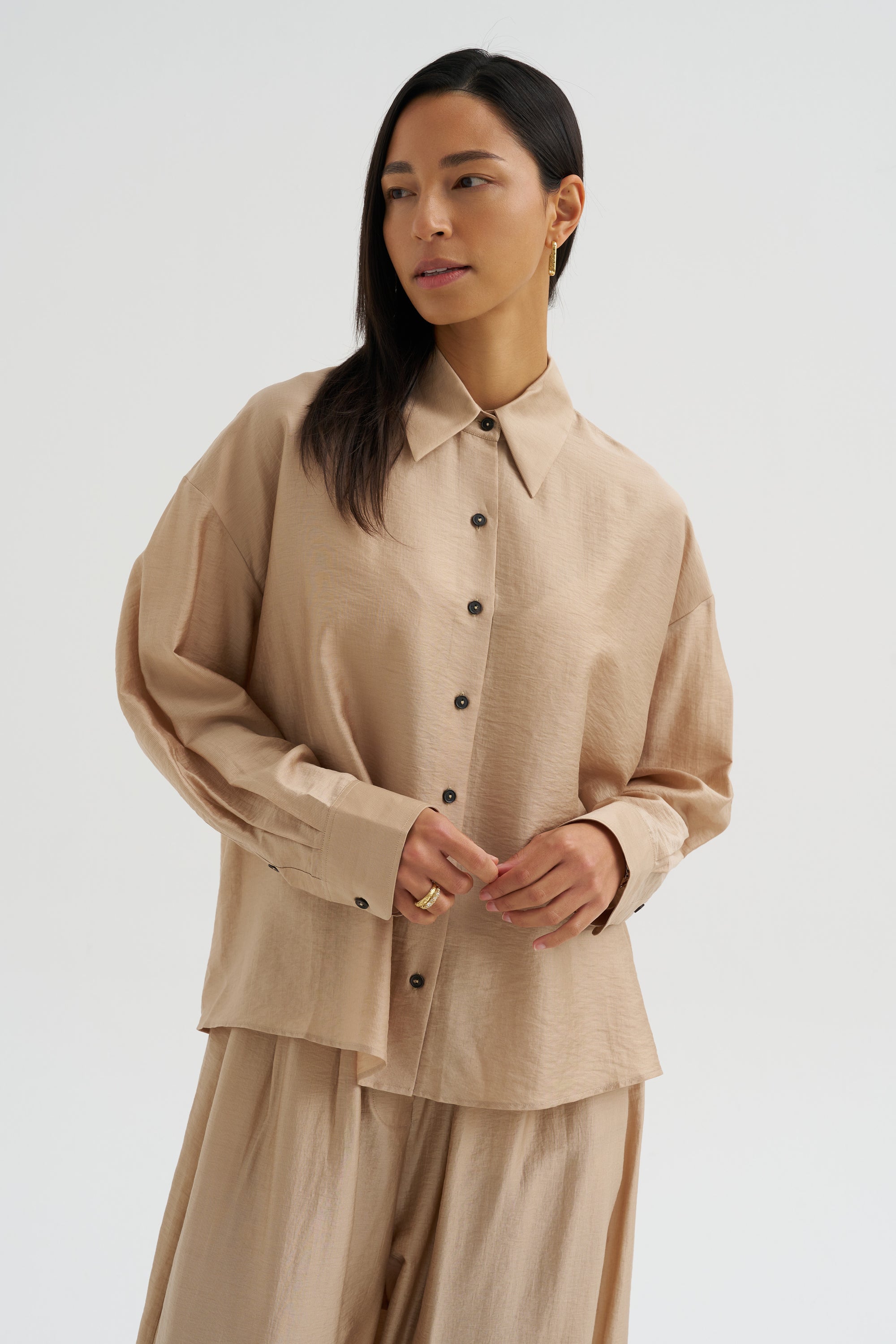 Oversized Shirt, Beige