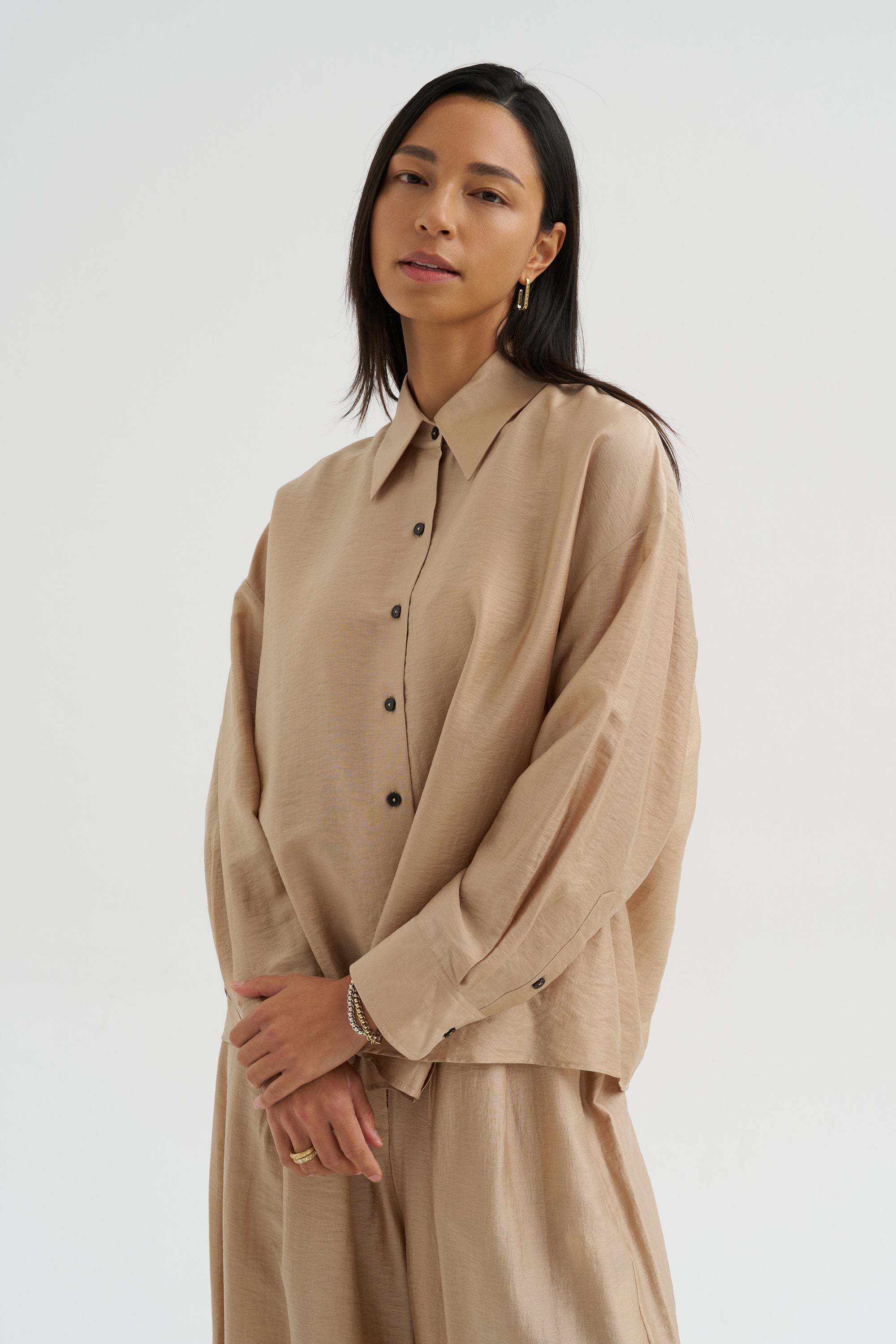 Oversized Shirt, Beige